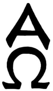 La symbolique de l'alpha et l'oméga.
